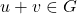 u+v \in G