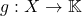 g:X\to \mathbb{K}