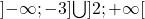 \rbrack{-{\infty};-3}\rbrack{\bigcup}\rbrack{2;+{\infty}\lbrack
