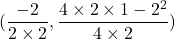 (\dfrac{-2}{2\times2},\dfrac{4\times2\times1-2^2}{4\times2})