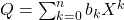 Q = \sum_{k=0}^n b_kX^k