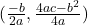 (\frac{-b}{2a},\frac{4ac-b^2}{4a})