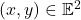 (x,y)\in\mathbb{E}^2