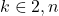k\in\llbracket 2,n\rrbracket