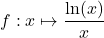 f: x\mapsto \dfrac{\ln(x)}{x}