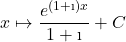 x\mapsto \dfrac{e^{(1+\i) x}}{1+\i}+C