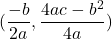 (\dfrac{-b}{2a},\dfrac{4ac-b^2}{4a})