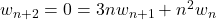 w_{n+2} = 0 = 3nw_{n+1} + n^2 w_n
