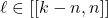 \ell \in [[k - n , n]]