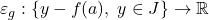 \varepsilon_g:\{y-f(a),\;y\in J\}\to\mathbb{R}