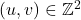 (u,v)\in\mathbb{Z}^2