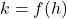 k=f(h)