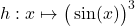 h:x\mapsto \big(\sin(x)\big)^3