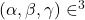 (\alpha,\beta,\gamma)\in\C^3