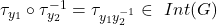 \tau_{y_{1}} \circ \tau_{y_{2}}^{-1} = \tau_{y_1y_2^{-1}}} \in\ Int(G)