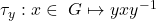 \tau_y : x \in\ G \mapsto yxy^{-1}