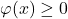 \varphi(x) \ge 0