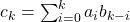 c_k = \sum_{i=0}^k a_ib_{k-i}