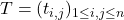 T=(t_{i,j})_{1\leq i,j\leq n}