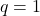 q=1