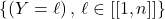 \left\{ \left( Y = \ell \right), \, \ell \in [[1, n]]  \right\}