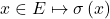 x \in E \mapsto \sigma \left(  x \right)
