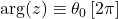 \arg(z)\equiv \theta_0\,[2\pi]