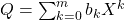 Q= \sum_{k=0}^m b_kX^k