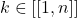 k \in [[1 , n ]]