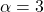 \alpha=3