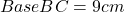 Base BC = 9 cm