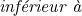 \textit{inférieur à}