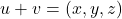 u + v = (x,y,z)