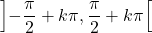 \displaystyle\left]-\dfrac{\pi}{2}+k\pi,\dfrac{\pi}{2}+k\pi\right[