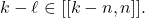 k - \ell \in [[k - n , n]].