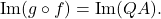 \mathrm{Im}(g\circ f) = \mathrm{Im}(Q A).