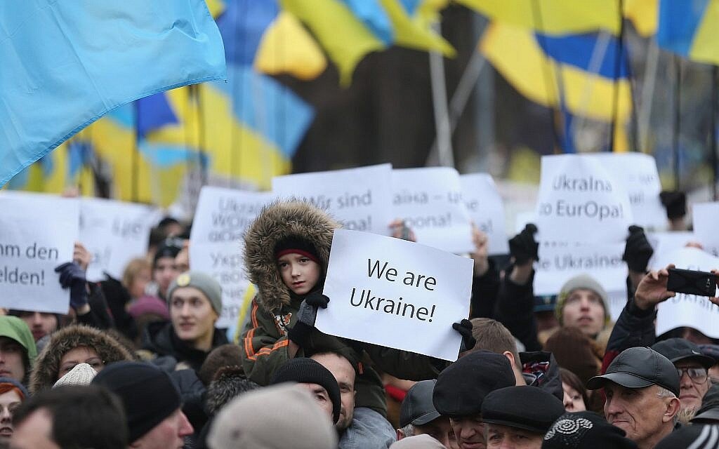 Manifestant en Ukraine