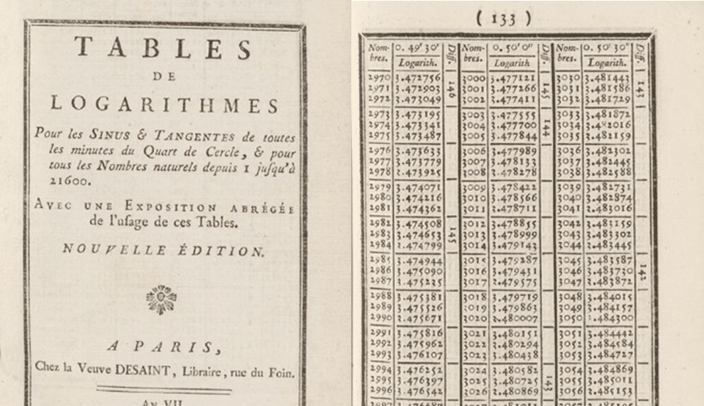 Tables de Logarithmes