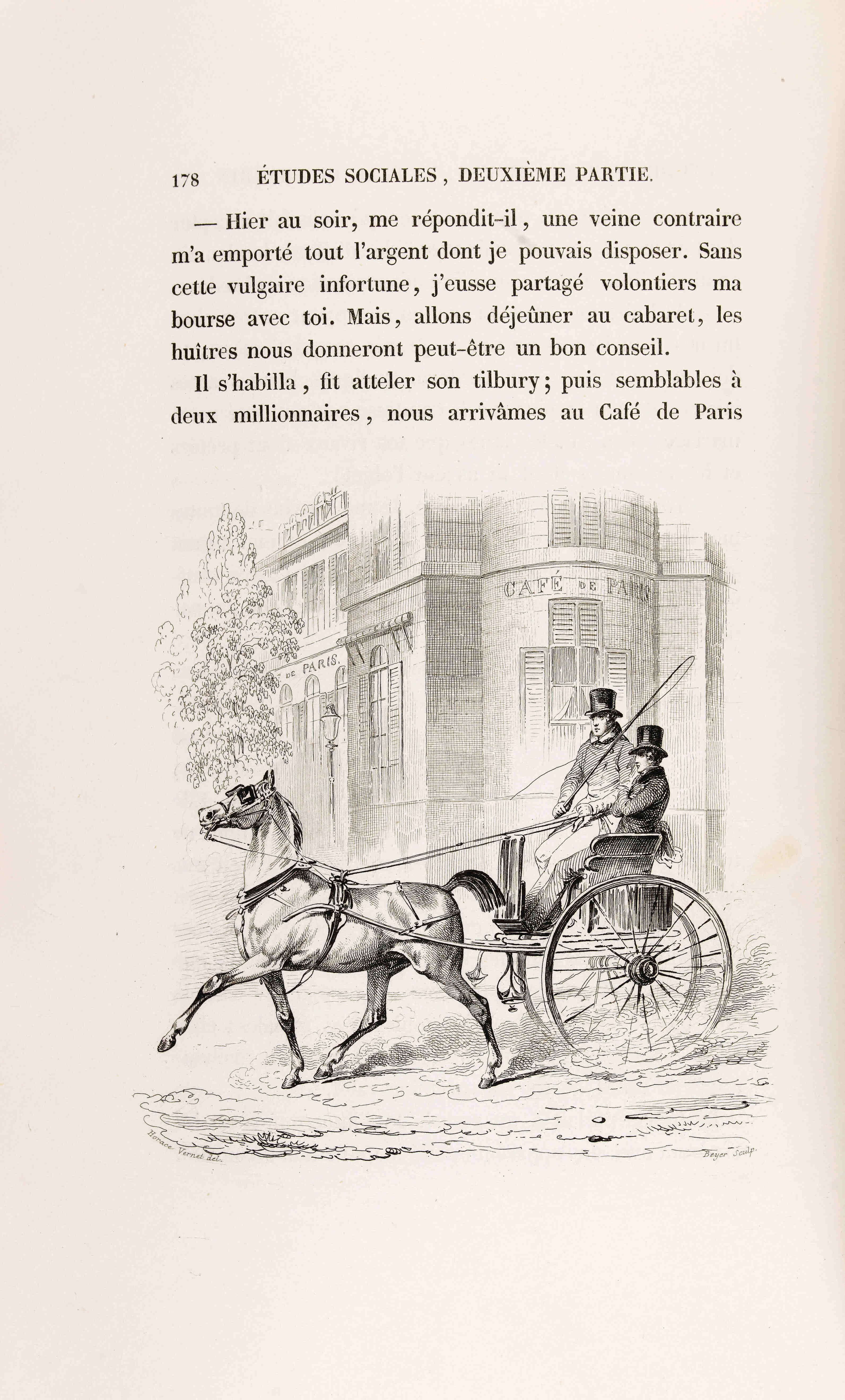 [Raphaël de Valentin et Eugène de Rastignac dans un tilbury]