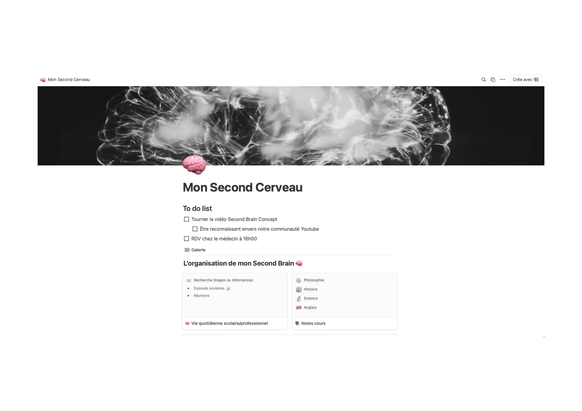 template notion second cerveau