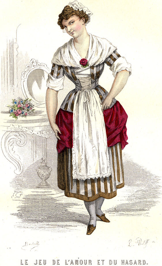 Silvia déguisée en servante