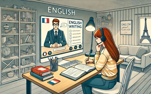 Une femme apprend les accents toniques en anglais