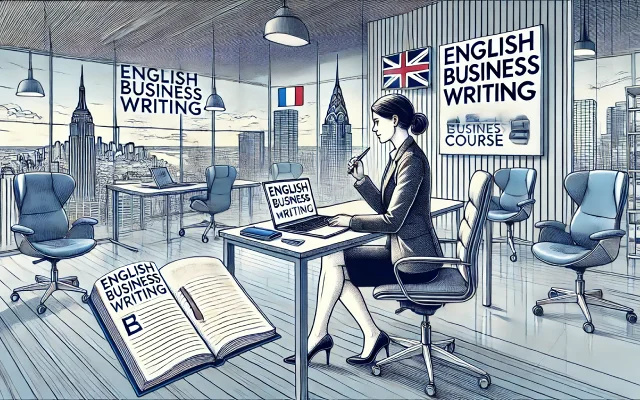 Une femme dans un bureau moderne travaille son vocabulaire anglais commercial