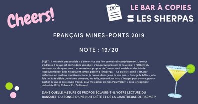 Copie de Français Mines-Ponts 2019 notée 19/20 