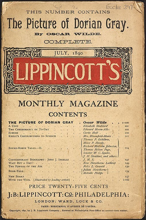 Image de la toute première parution du roman dans les pages du journal Lippincott’s.