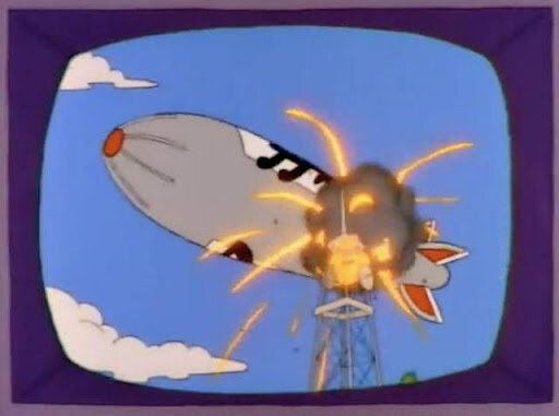 Le Hindenburg en flammes Simpson