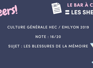 Corrigé de Culture Générale HEC / emlyon 2019 noté 16/20 