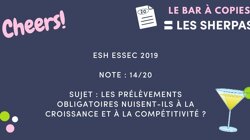 Corrigé ESH ESSEC 2019 noté 14/20 