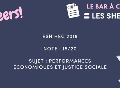 Corrigé ESH HEC 2019 noté 15/20 
