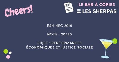Corrigé ESH HEC 2019 noté 20/20 
